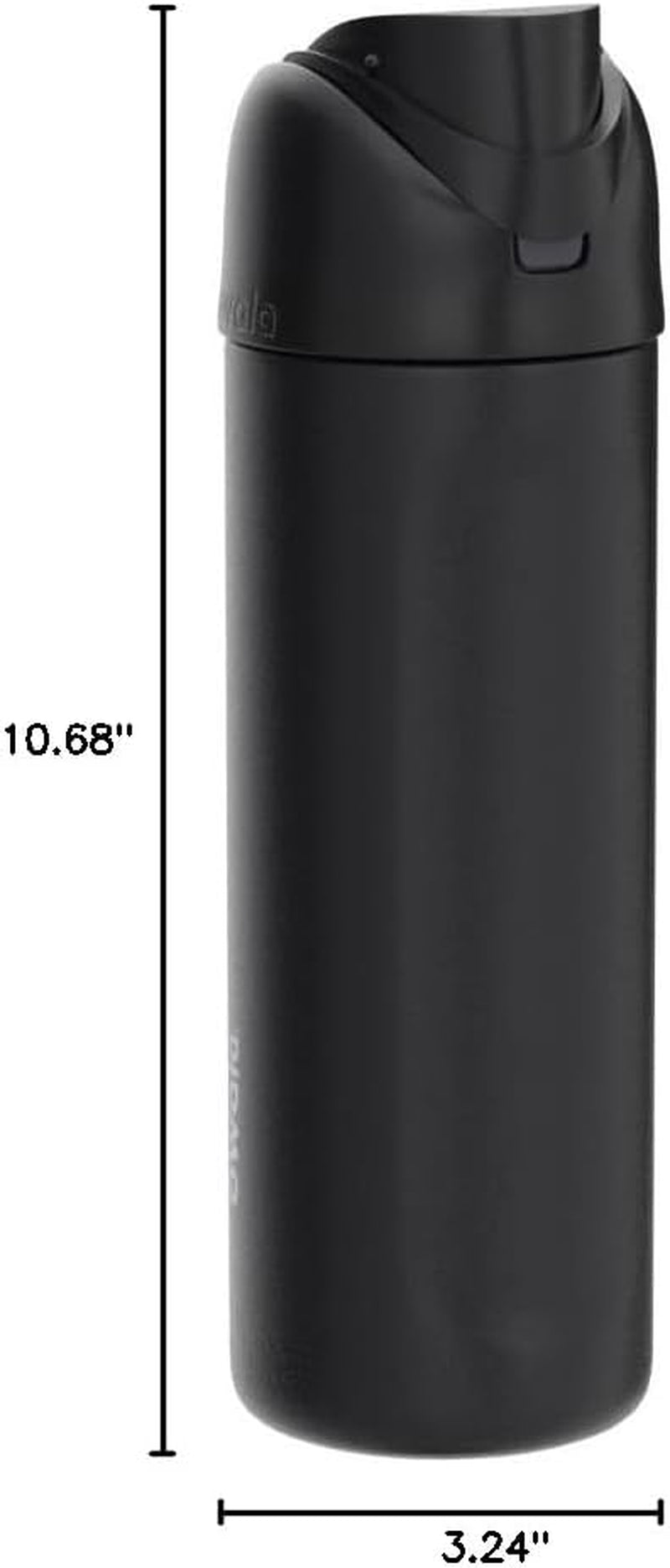 Freesip Insulated Stainless Steel Water Bottle with Straw, Bpa-Free Sports Water Bottle, Great for Travel, 24 Oz, Very, Very Dark