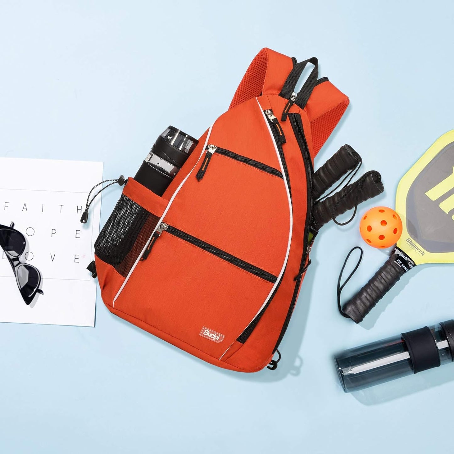 Pickleball Bag - Men'S & Women'S Pickleball Backpack, Adjustable Sling Bag W/Fence Hook/Large Capacity/Safety Pocket