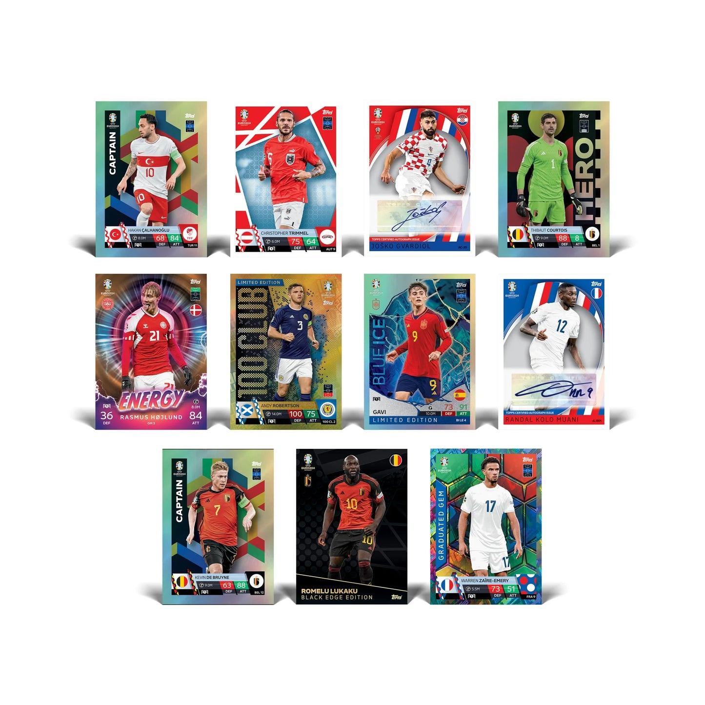 2024 Match Attax UEFA Euro Cards - 10-Pack Set (80 Cards