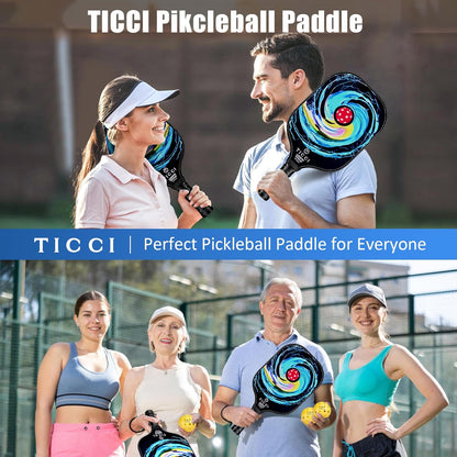 Pickleball Paddles Set of 2, USAPA Approved Fiberglass Pickle Ball Paddles with 4 Pickleballs, Lightweight Rackets for Adults & Kids, Includes Carry Bag & Net Bag for Men, Women, Beginners,