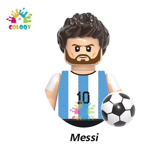 Kids Toys Football Stars Building Blocks Sport Player Bailey Messi Ronaldo Mini Action Figures Toys for Kids Christmas Gifts