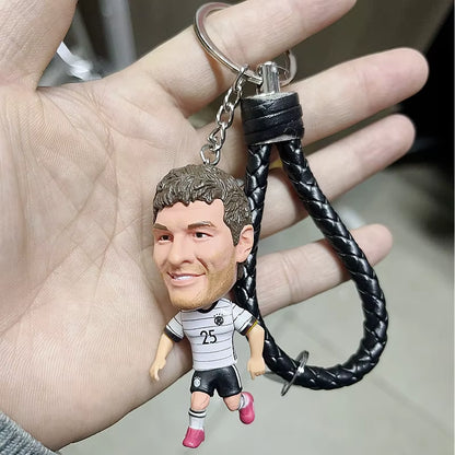 European Cup Portuguese Cristiano Ronaldo Doll Mbappé Messi Da Rocaine Mullekanter Hand-Made Doll Keychain