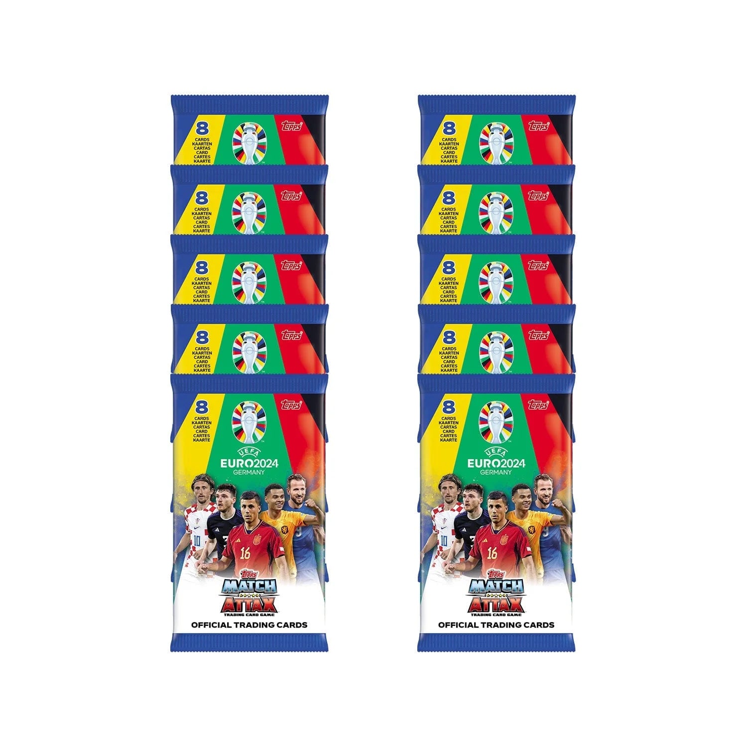 2024  Match Attax UEFA Euro Cards - 10-Pack Set (80 Cards