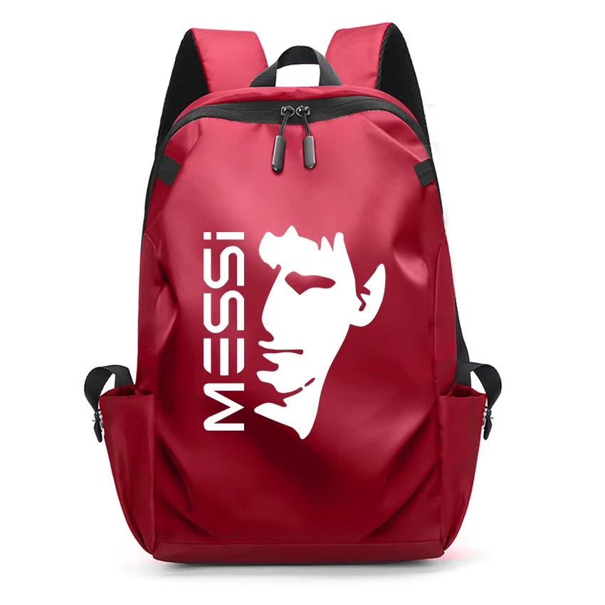 Football Super Stars MESSI Backpack Boy Girl Unisex College Student Backpack Women Men Laptop Teens Student USB Port Rucksack