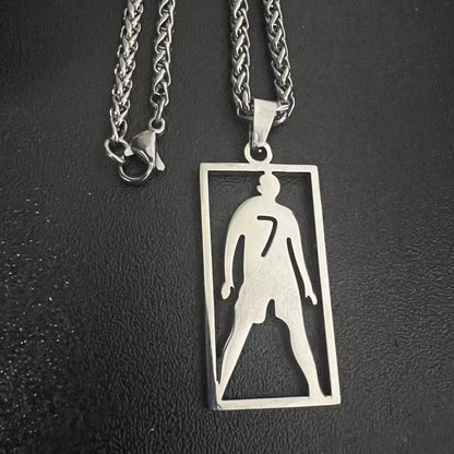 Cristiano Ronaldo Stainless Steel Pendant Necklace for Men Chain Accessories Jewelry Football Soccer Star Gift