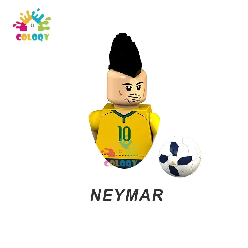 Kids Toys Football Stars Building Blocks Sport Player Bailey Messi Ronaldo Mini Action Figures Toys for Kids Christmas Gifts