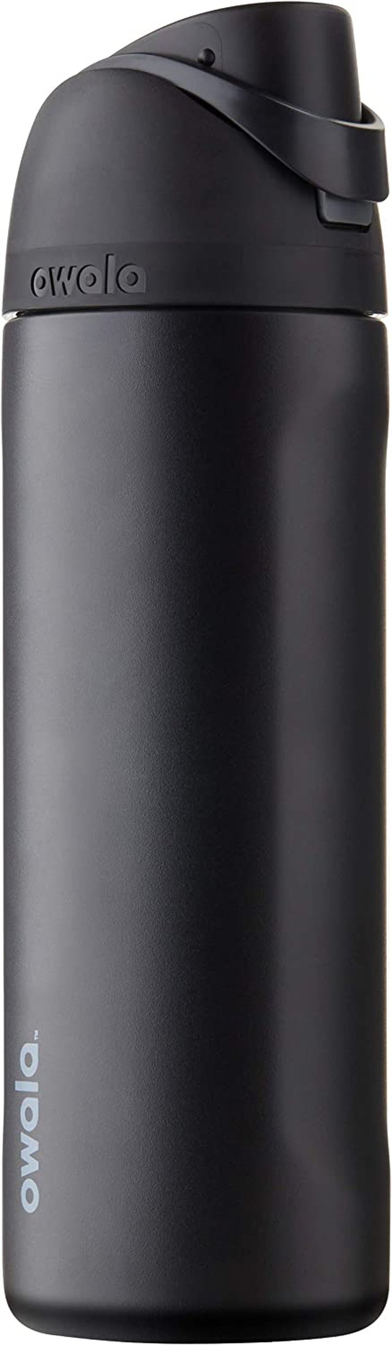 Freesip Insulated Stainless Steel Water Bottle with Straw, Bpa-Free Sports Water Bottle, Great for Travel, 24 Oz, Very, Very Dark
