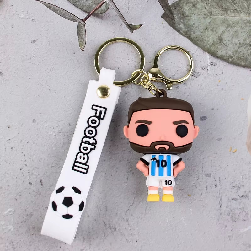3D Messi Keychain Adornment Action PVC Doll Series Model Birthday Toy Christmas Gift