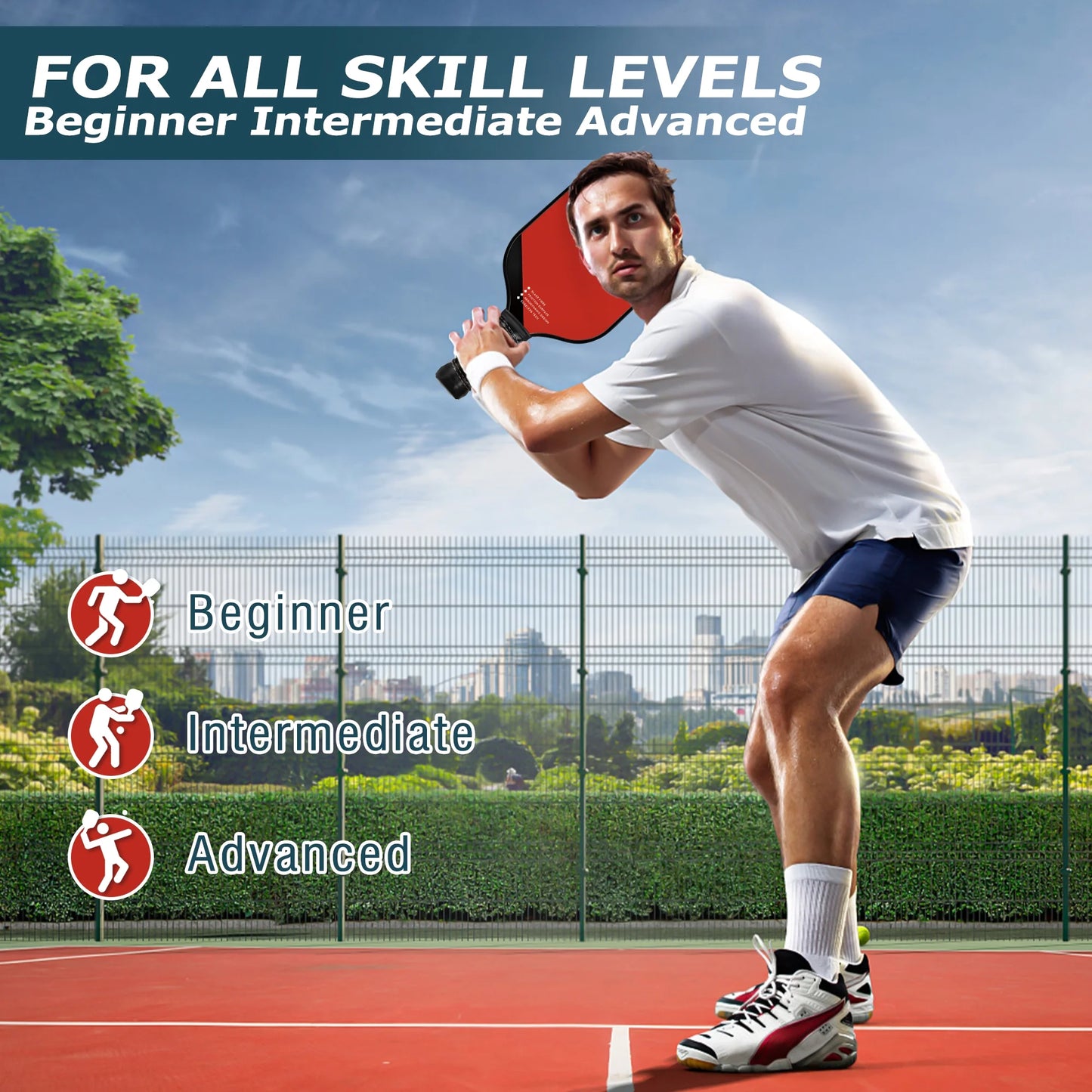 USAPA Approved Pickleball Paddles, Graphite Fiber Polypropylene Honeycomb Core , Pickle Ball Set with 2 Pickle Ball Rackets, 4 Balls and Backpack