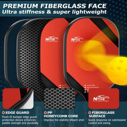 USAPA Approved Pickleball Paddles, Graphite Fiber Polypropylene Honeycomb Core , Pickle Ball Set with 2 Pickle Ball Rackets, 4 Balls and Backpack