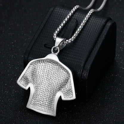 Hip Hop Cool Messi 10 Super Soccer Star Stainless Steel Pendant Clavicle Charming Iced Out Jewelry Men Necklace