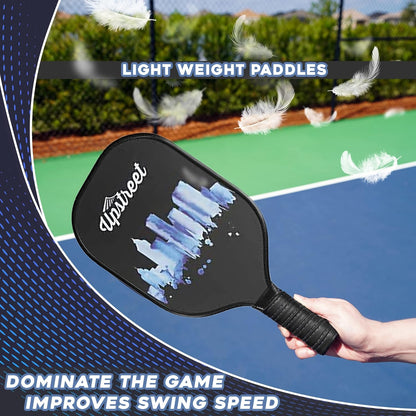 Graphite Pickleball Paddle Set of 2 | Pickle Paddle Pickleball Set | Pickleball Rackets Include Padded Cover, Lightweight Honeycomb Composite Pickleball Paddles for Women & Men, Paddle Racket