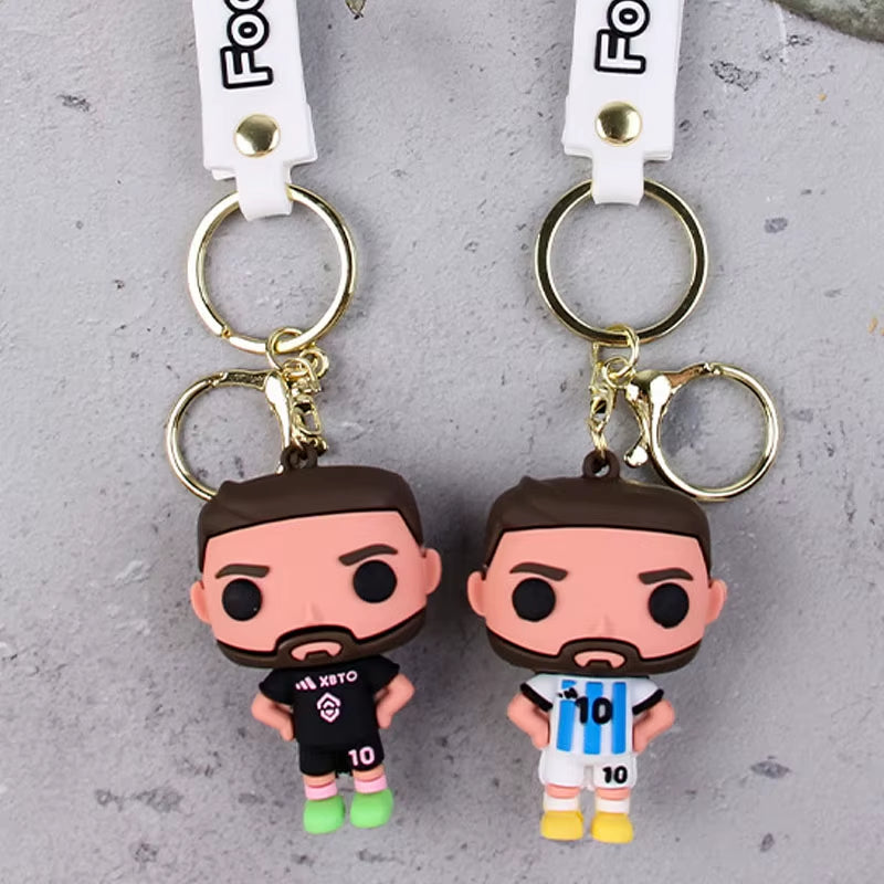 3D Messi Keychain Adornment Action PVC Doll Series Model Birthday Toy Christmas Gift