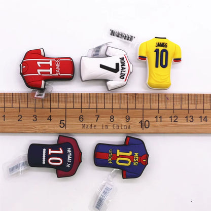 1 Pcs Original Soccer Jersey PVC Shoe Charms Designer Sandals Upper Decorations Accessories Football Clothes Shapes Clogs Buckle