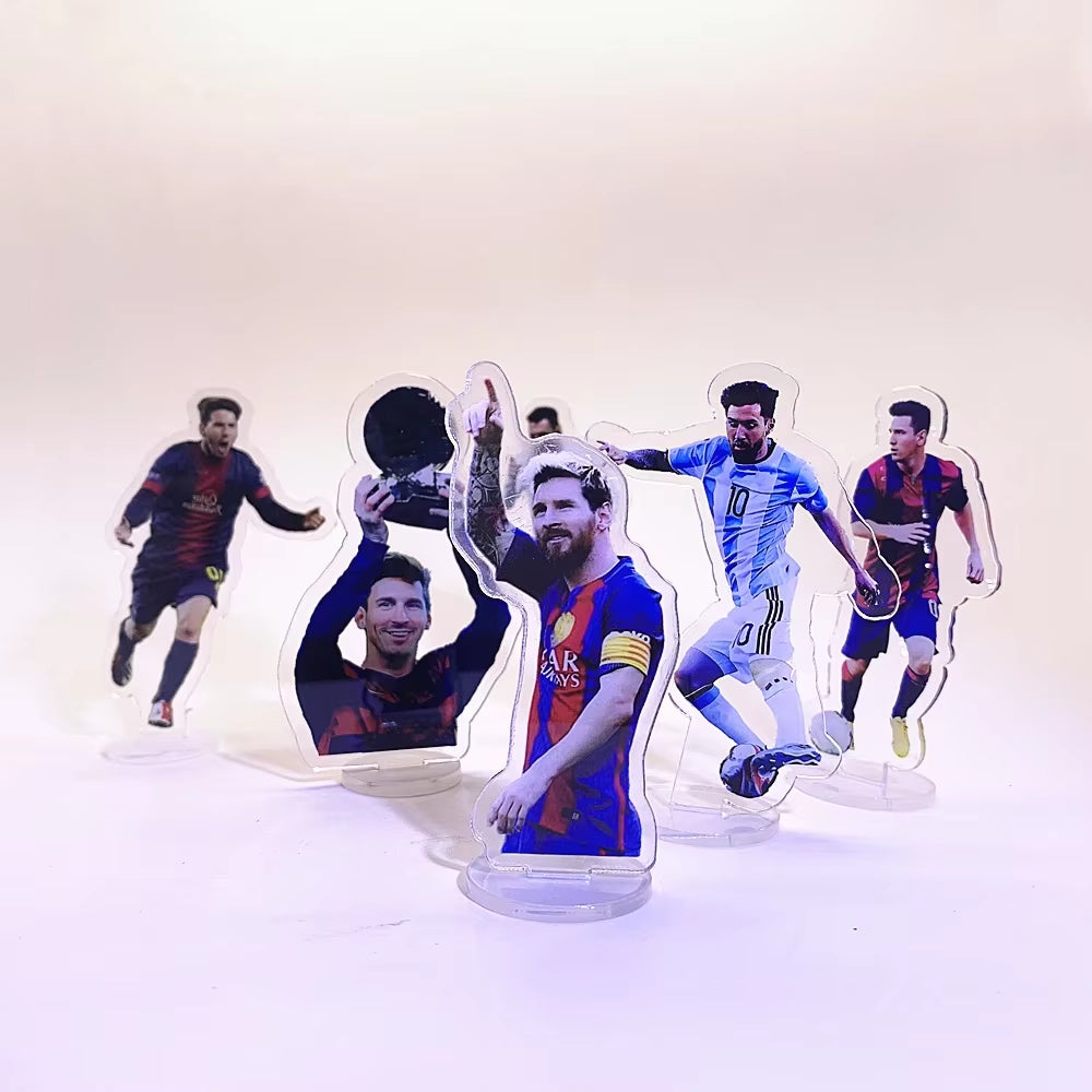 11 Styles Leo Messi Classic Football Moves Acrylic Stand Figurine Football Club Europe America Soccer Fan Art Car Home Decor