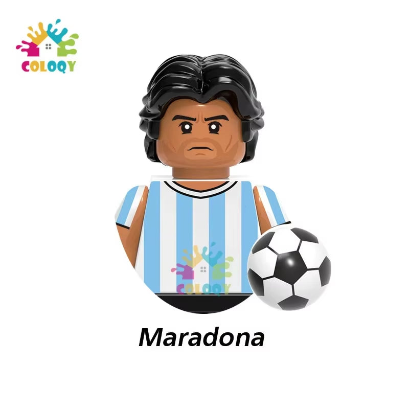 Kids Toys Football Stars Building Blocks Sport Player Bailey Messi Ronaldo Mini Action Figures Toys for Kids Christmas Gifts