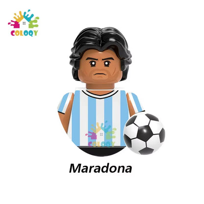 Kids Toys Football Stars Building Blocks Sport Player Bailey Messi Ronaldo Mini Action Figures Toys for Kids Christmas Gifts