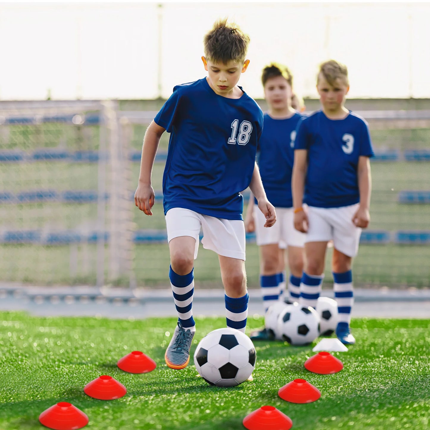 Set of 2 Portable Soccer Goals for Kids & Youth, Practice Soccer Net Soccer Training Equipment for Backyard Fun & Training