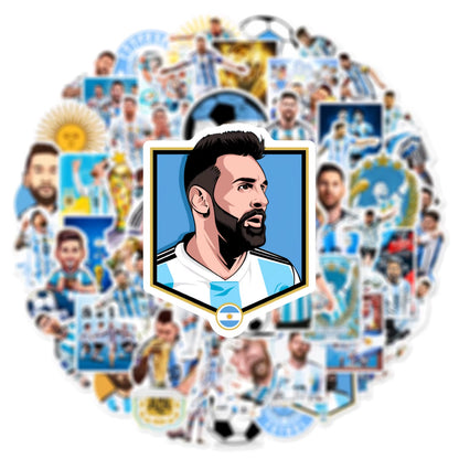 50Pcs Football Star Stickers Messi Sticker,Sports Soccer Sports Stickers,Waterproof Decals for Laptop Luggage Water Bottle