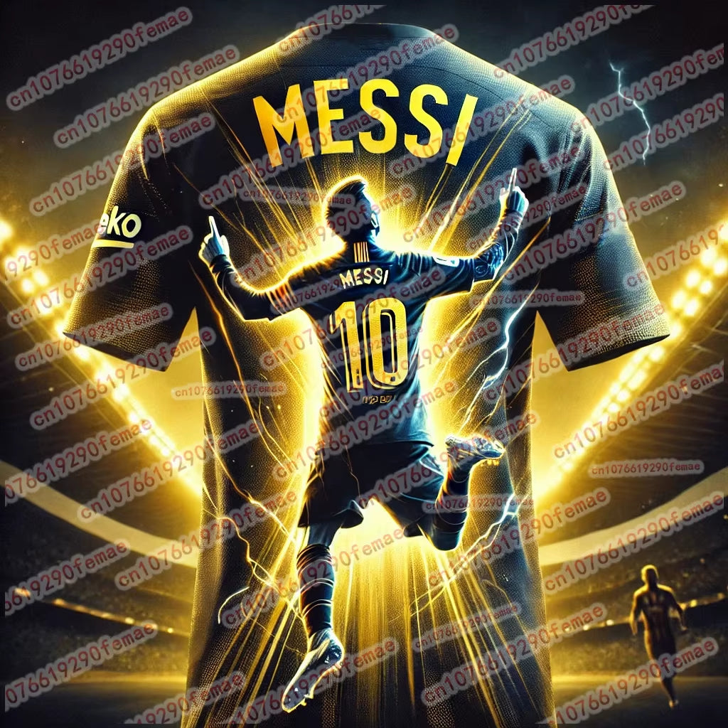 New Hot Selling Messi Men'S Sports T-Shirt Quick Drying Breathable Comfortable Outdoor Daily Jersey Celebration Commemorative
