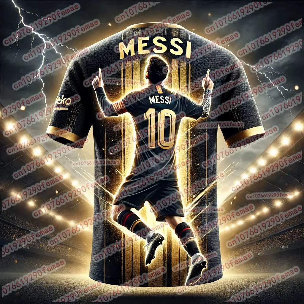 New Hot Selling Messi Men'S Sports T-Shirt Quick Drying Breathable Comfortable Outdoor Daily Jersey Celebration Commemorative