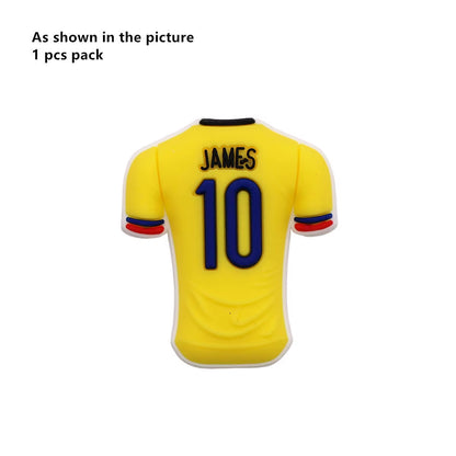 1 Pcs Original Soccer Jersey PVC Shoe Charms Designer Sandals Upper Decorations Accessories Football Clothes Shapes Clogs Buckle