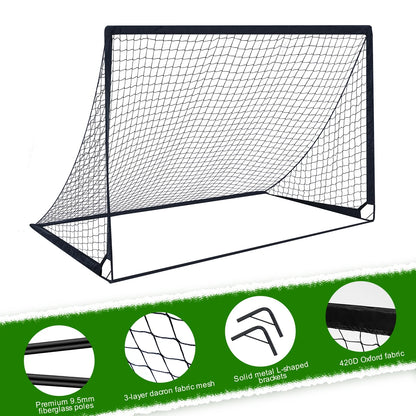 Set of 2 Portable Soccer Goals for Kids & Youth, Practice Soccer Net Soccer Training Equipment for Backyard Fun & Training