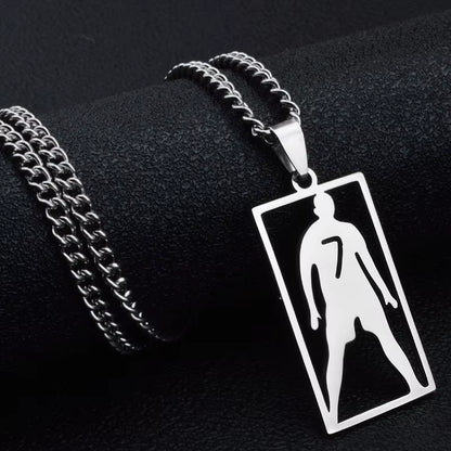 Cristiano Ronaldo Stainless Steel Pendant Necklace for Men Chain Accessories Jewelry Football Soccer Star Gift