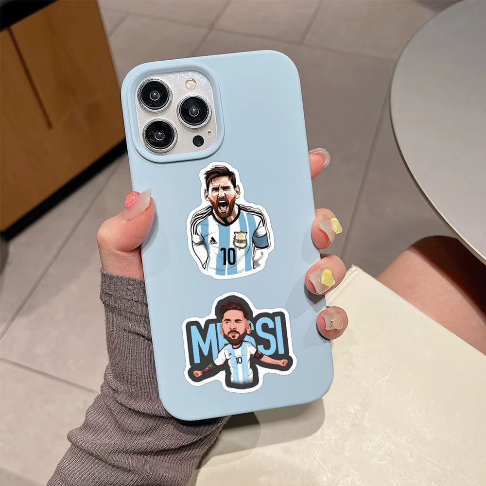 50Pcs Lionel Messi Stickers Messi DIY Stickers Scrapbooking Phone Luggage Skateboard Waterproof Decals