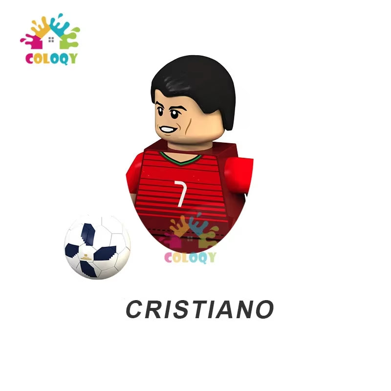 Kids Toys Football Stars Building Blocks Sport Player Bailey Messi Ronaldo Mini Action Figures Toys for Kids Christmas Gifts
