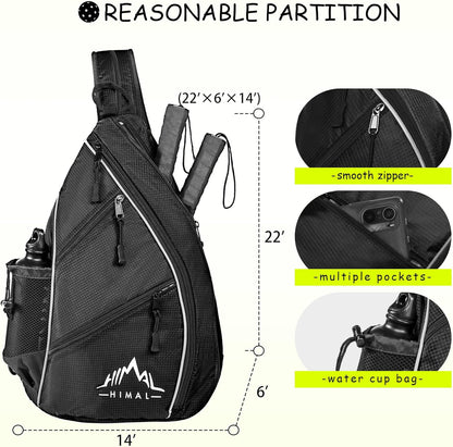 Pickleball Bag Adjustable, Pickleball Backpack with Water Bottle Holder for Men and Women