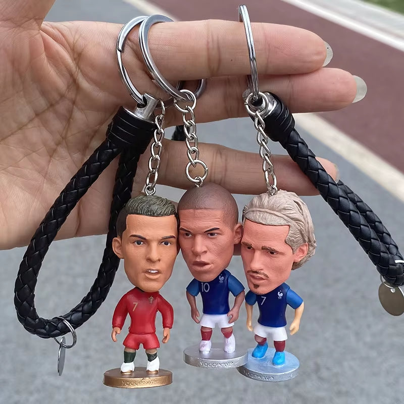 European Cup Portuguese Cristiano Ronaldo Doll Mbappé Messi Da Rocaine Mullekanter Hand-Made Doll Keychain