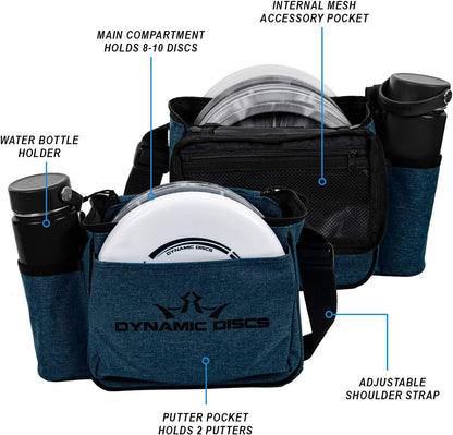 Dynamic Discs Cadet Disc Golf Shoulder Bag | Small Disc Golf Bag, 10-12+ Discs Capacity | Great for Beginners | Lightweight & Durable | Sling over Shoulder to Carry Easily