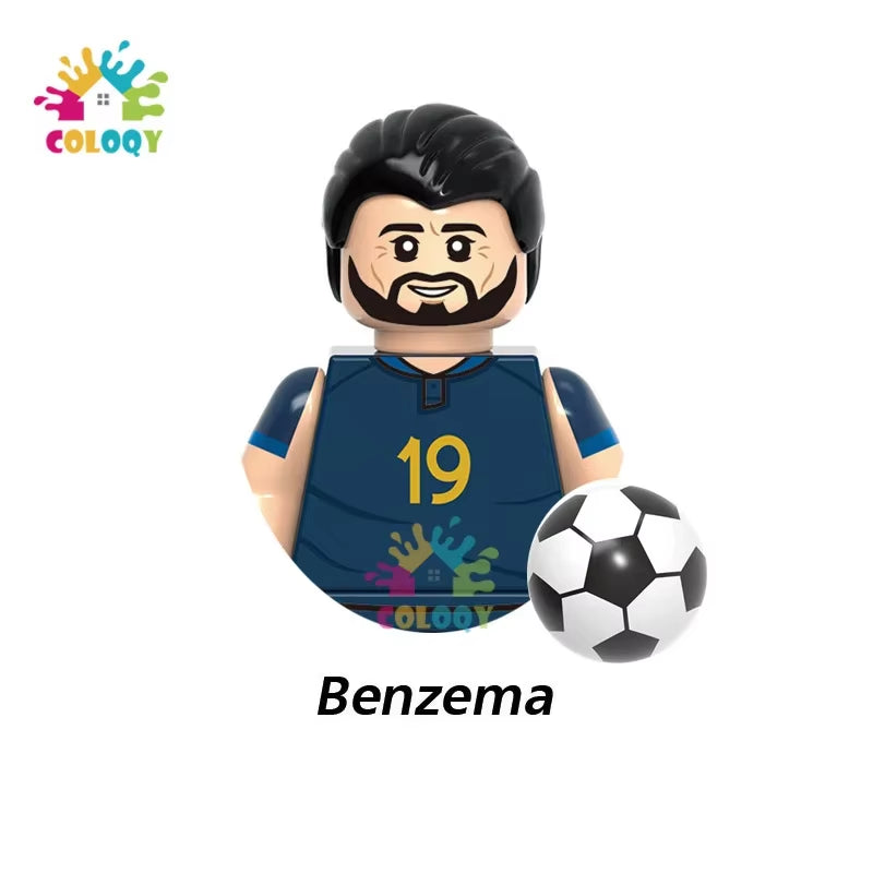 Kids Toys Football Stars Building Blocks Sport Player Bailey Messi Ronaldo Mini Action Figures Toys for Kids Christmas Gifts