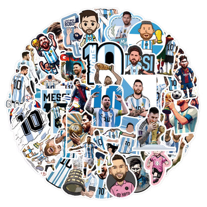 50Pcs Lionel Messi Stickers Messi DIY Stickers Scrapbooking Phone Luggage Skateboard Waterproof Decals