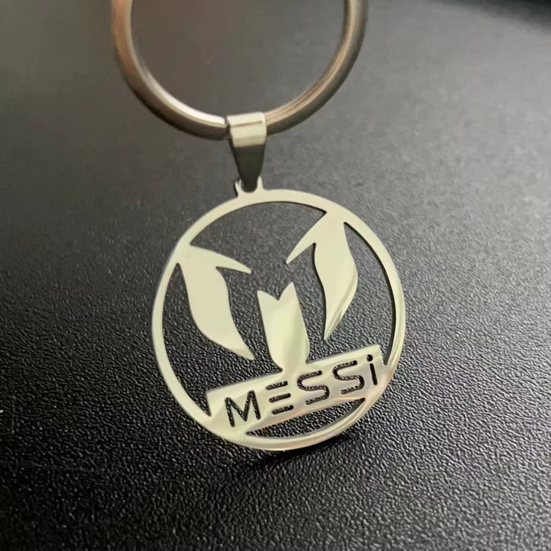 Lionel Messi Stainless Steel Key Chain for Football Fan Soccer Star Keychain Men Boy Gift