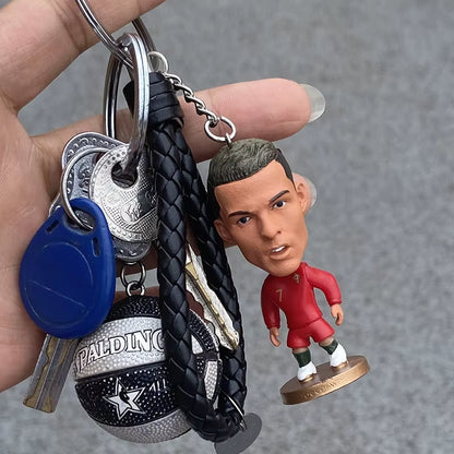 European Cup Portuguese Cristiano Ronaldo Doll Mbappé Messi Da Rocaine Mullekanter Hand-Made Doll Keychain