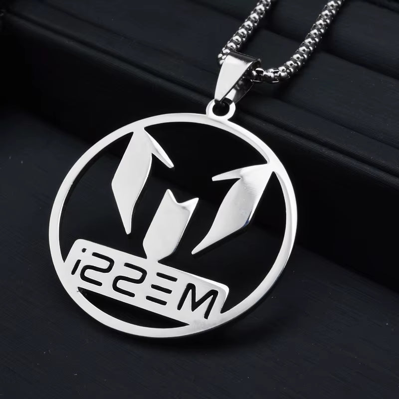 Lionel Messi Stainless Steel Pendant Chain Necklace for Men Boy Accessories Jewelry Football Soccer Star Gift