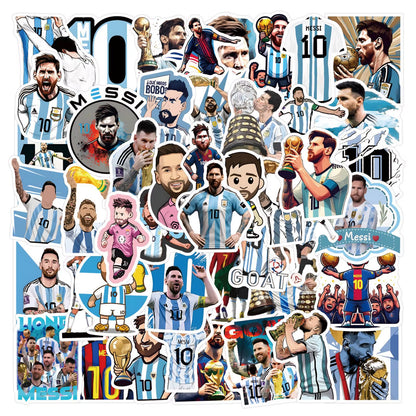50Pcs Lionel Messi Stickers Messi DIY Stickers Scrapbooking Phone Luggage Skateboard Waterproof Decals