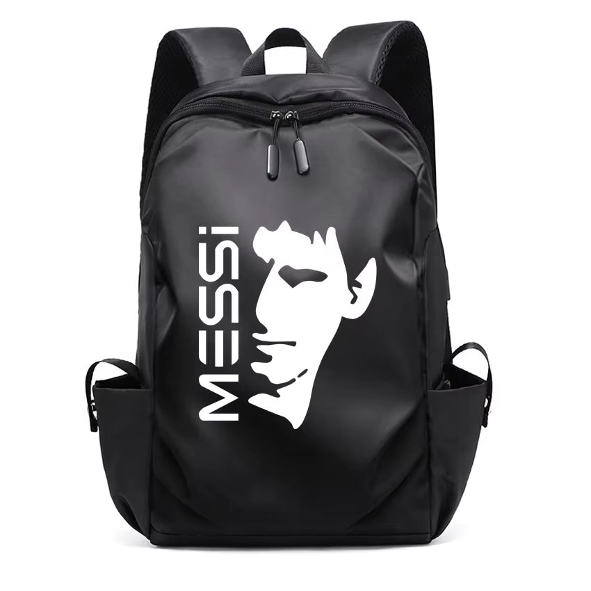 Football Super Stars MESSI Backpack Boy Girl Unisex College Student Backpack Women Men Laptop Teens Student USB Port Rucksack