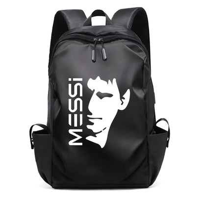 Football Super Stars MESSI Backpack Boy Girl Unisex College Student Backpack Women Men Laptop Teens Student USB Port Rucksack