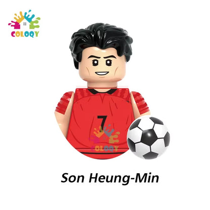 Kids Toys Football Stars Building Blocks Sport Player Bailey Messi Ronaldo Mini Action Figures Toys for Kids Christmas Gifts