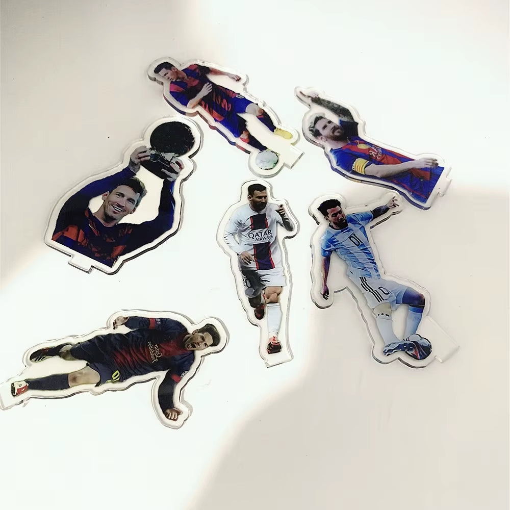 11 Styles Leo Messi Classic Football Moves Acrylic Stand Figurine Football Club Europe America Soccer Fan Art Car Home Decor