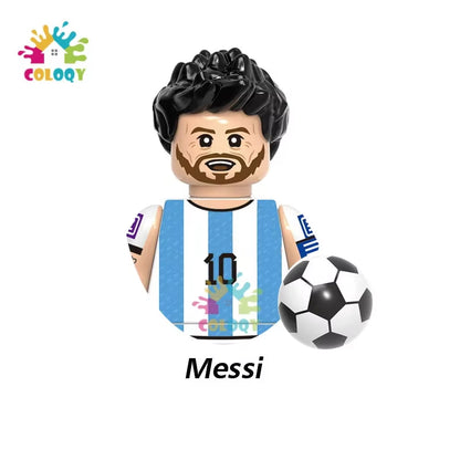 Kids Toys Football Stars Building Blocks Sport Player Bailey Messi Ronaldo Mini Action Figures Toys for Kids Christmas Gifts