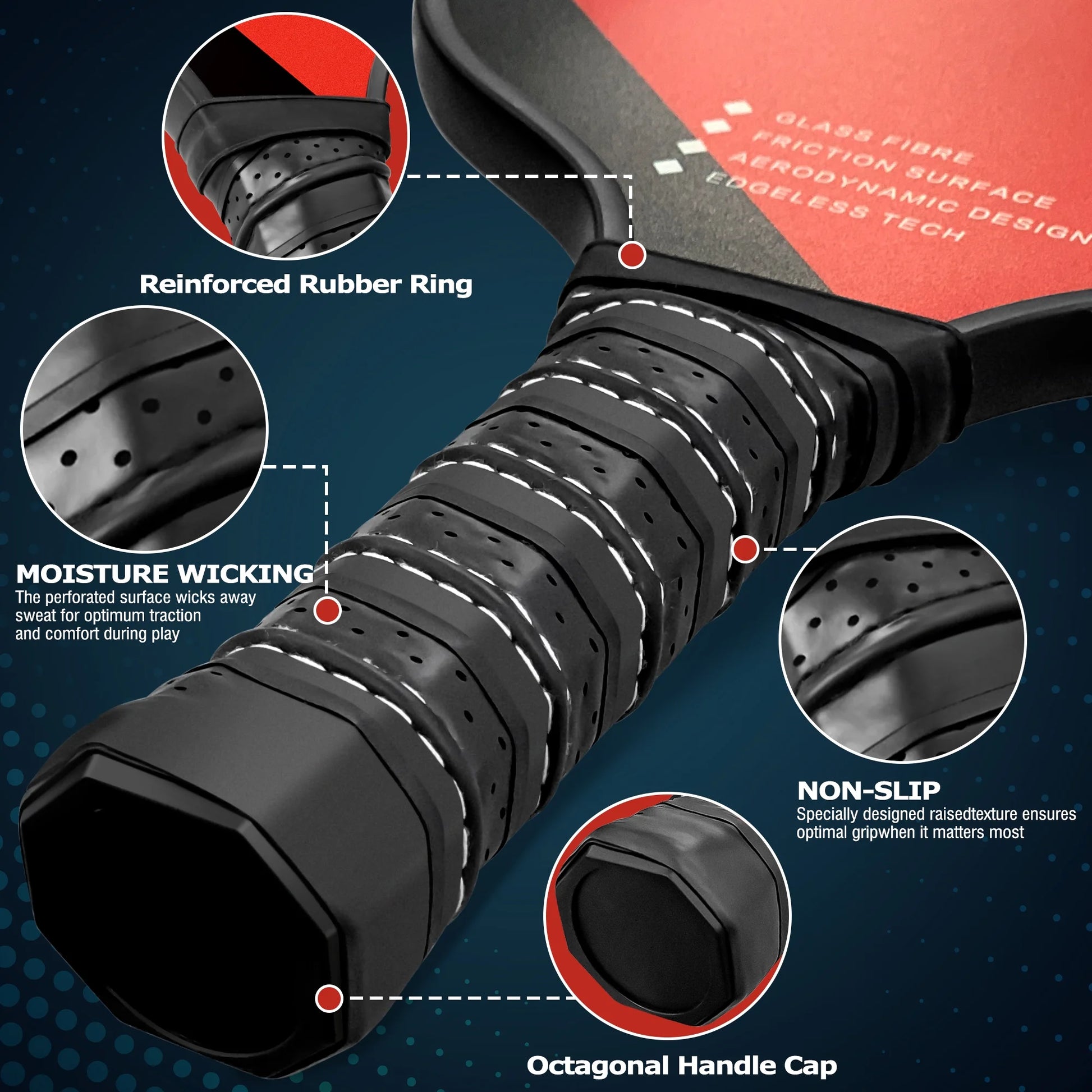 USAPA Approved Pickleball Paddles, Graphite Fiber Polypropylene Honeycomb Core , Pickle Ball Set with 2 Pickle Ball Rackets, 4 Balls and Backpack