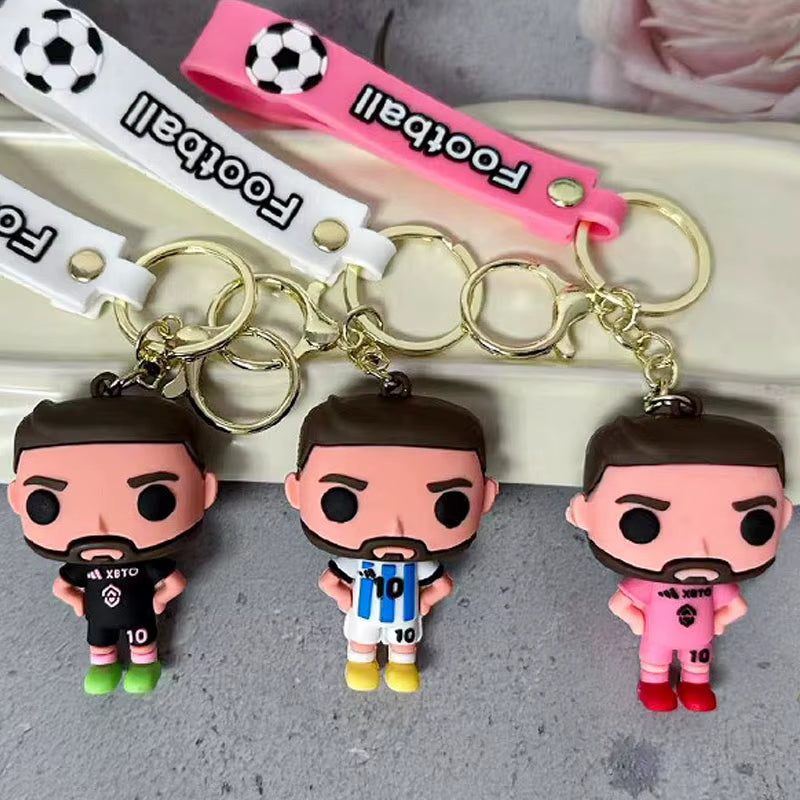 3D Messi Keychain Adornment Action PVC Doll Series Model Birthday Toy Christmas Gift