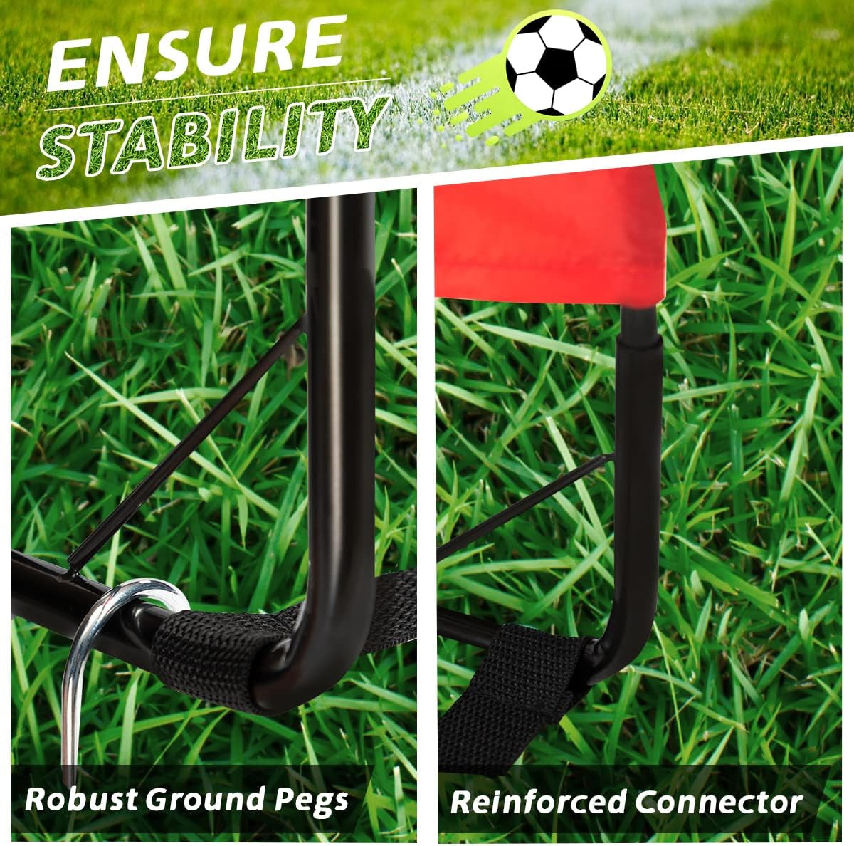 Kids Soccer Goal, Pop up Soccer Goal Net for Backyard, Set of 2 with Portable Carrying Case