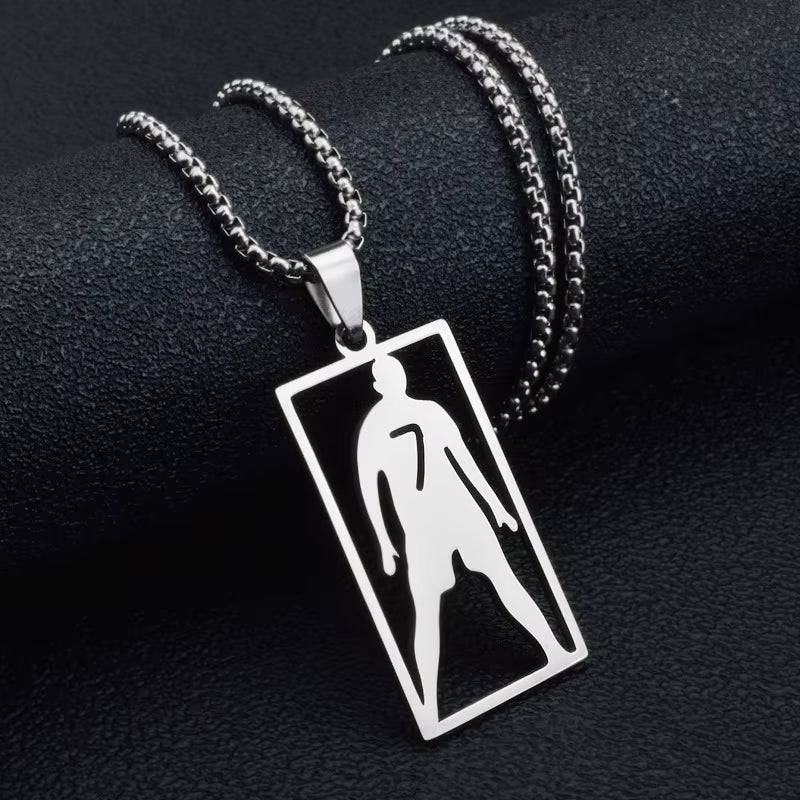 Lionel Messi Stainless Steel Pendant Chain Necklace for Men Boy Accessories Jewelry Football Soccer Star Gift