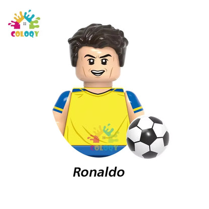 Kids Toys Football Stars Building Blocks Sport Player Bailey Messi Ronaldo Mini Action Figures Toys for Kids Christmas Gifts