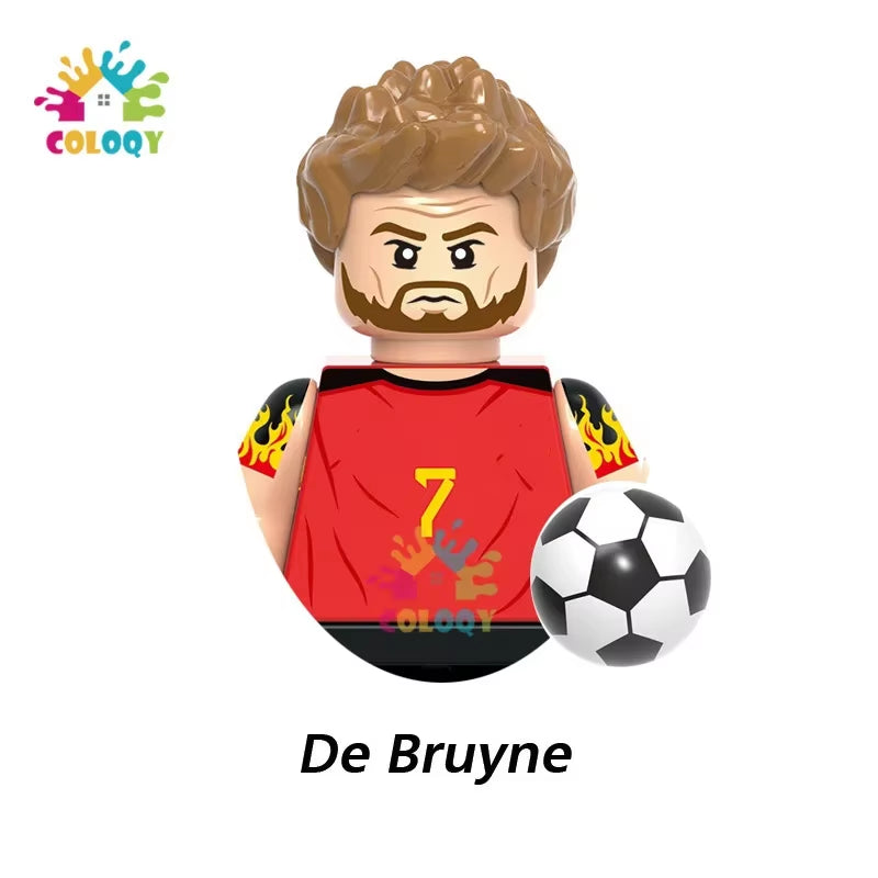 Kids Toys Football Stars Building Blocks Sport Player Bailey Messi Ronaldo Mini Action Figures Toys for Kids Christmas Gifts